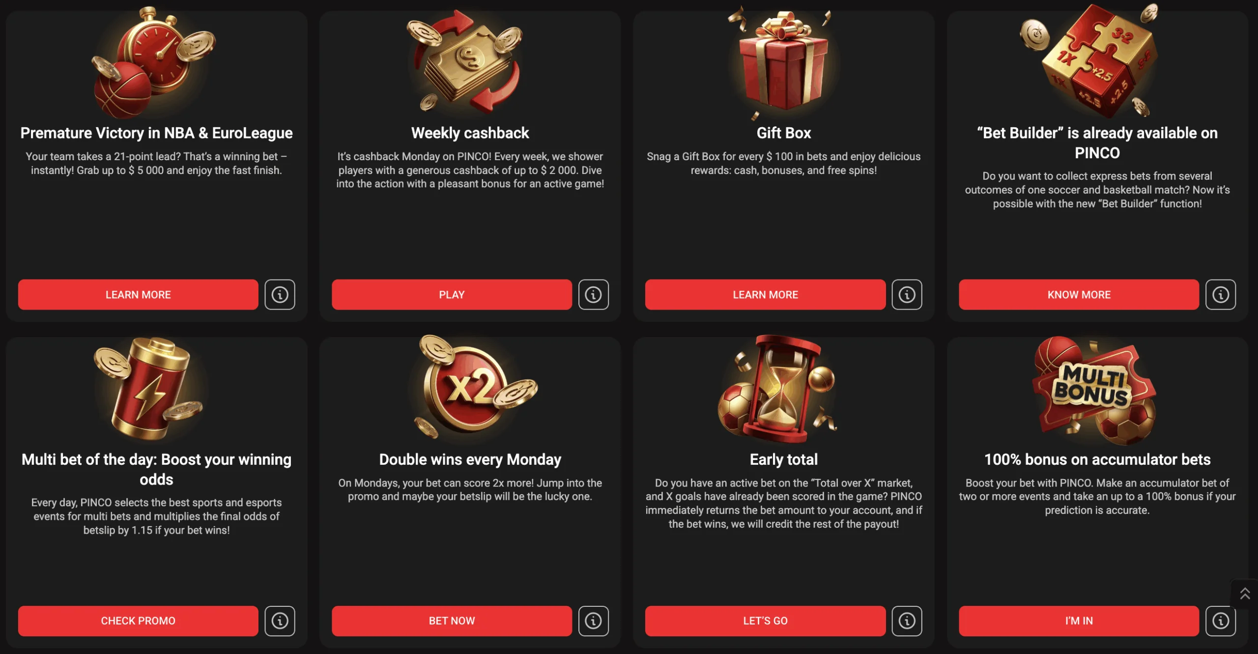 pinco casino welcome bonus